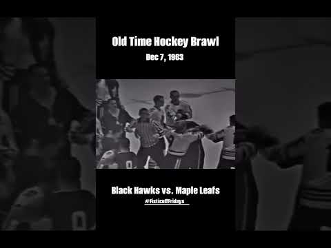 Old Time Hockey Brawl   Black Hawks VS Maple Leaf