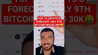 BITCOIN HOLDS 30K FOR 3 WEEKS 🤑 TOP 10 CRYPTO'S FORECAST JULY 9