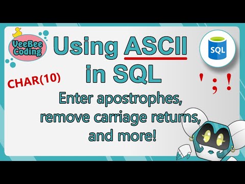 [SQL] Using ASCII to Enter Apostrophes, Remove Carriage Returns, and more!