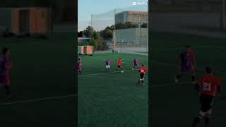 🔥 Step-over skills break ankles, score time! ⚽💥 #FootballMagic #Shorts