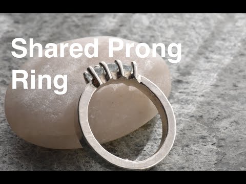 24k Silver Shared Prong Ring (handmade) (Mustache Metal Works) (talking) (no music)