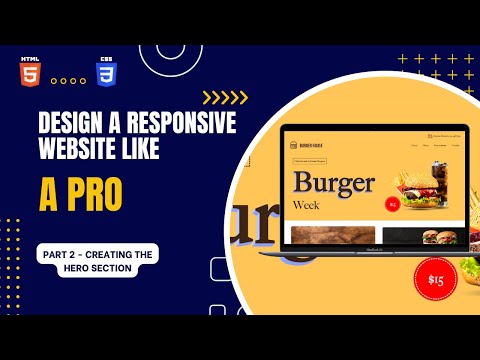 Simple Responsive Website | HTML CSS | Part 2 - Hero Section