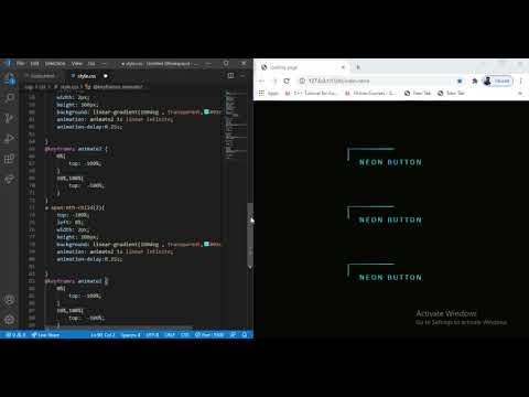 Neon Light Button Animation Effects on Hover | CSS Snake Border 2
