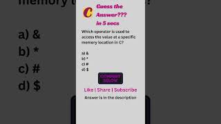 Pointers in C | C Pointers | C interview questions #coding #cshorts