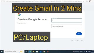 Create Gmail Account on PC/Laptop (2025) — Step by Step for Beginners