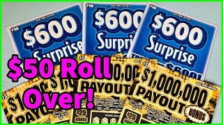 $100 Challenge! Day 3: $50 Rollover New York Lottery Scratch Off Tickets
