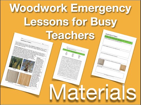 Woodwork lessons for busy teachers - Set 3 - Materials worksheet set