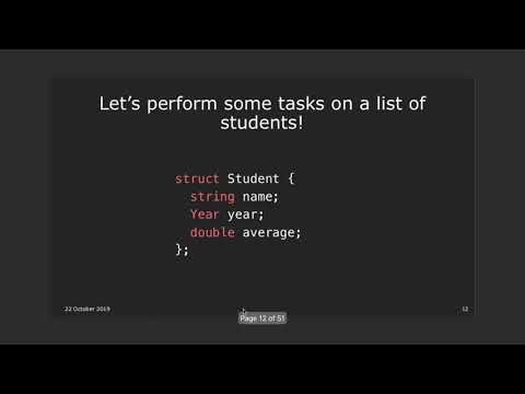 CS 106L Fall 2019 - Lecture 8: Algorithms (Screencast)