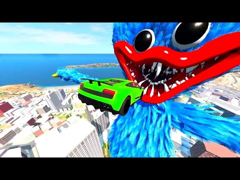 Cars vs Huggy Wuggy #1 - BeamNG Drive