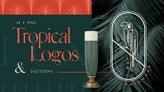 #logodesign #logodesignservices #logotype  Tropical Logos and Patterns Branding Collection