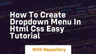 How to create dropdown menu in html css easy tutorial