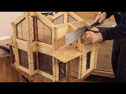 One Man Building Mini Log Cabin From 500 Homemade Logs