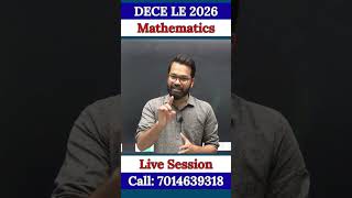 DECE LE 2026 | Mathematics | Mega Practice Session | DECE LE Exam #lateralentry #decele2026
