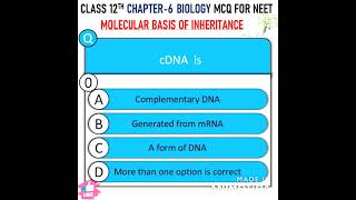 Molecular Basis Of Inheritance MCQ for NEET 2022 | Neet question Biology MCQ'S #neet #neetbiology