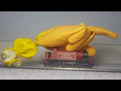 This video was published using a model train.