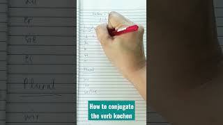 Easy conjugation of the verb kochen #tocook #freelearning #easylearning #learngerman #germanlessons
