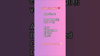 JavaScript Quiz #4 | var Hoisting Explained in 1 Minute | JS Interview Question for Beginners #js