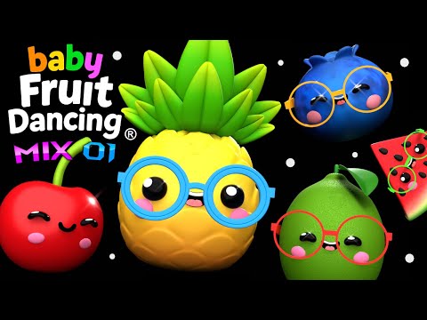 Dancing Fruits & Veggies Smoothie Mix 01! 🍓 Baby Fruit Dancing (15 Min) High Contrast Sensory Video