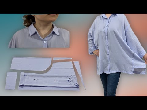 Free size shirt sewing tutorial with men's collar\ formal style for any occasion