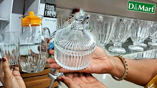 D MART latest GLASS kitchen organizers 🤩 / *ONLINE AVAILABLE* ! | d'mart glassware collection