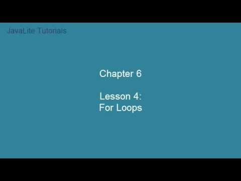 Chapter 6 (Lesson 42: For Loops)