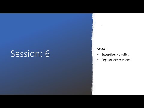 Python boot camp | Session 6 | Exceptions, regular expressions