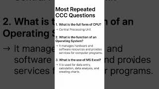 most important questions #ccc #cccexams #ccccourse