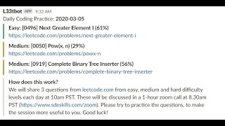 Daily Coding Practice (Questions: 2020 03 05, Session: 2020 03 06)
