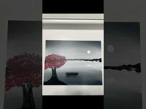 DIY canvas painting #shorts #naturepainting #homedecor #youtubeshorts  #shorts #nature #diy #fypage