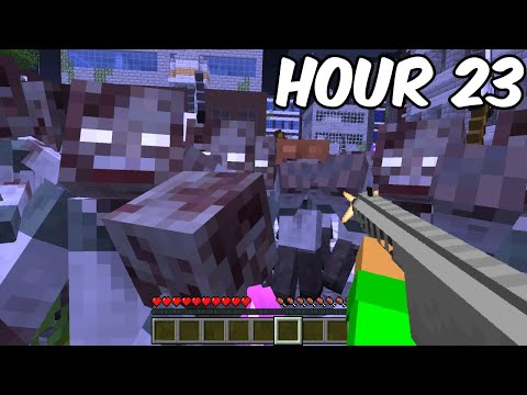 I Survived 24 Hours In A Minecraft Zombie Apocalypse