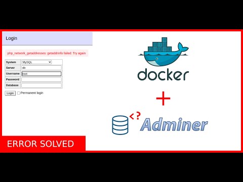 Failed Login Adminer + Docker - Solved