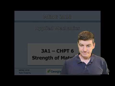 MENG2018 - Georgian College - 3A1 - Chpt 6 - Strength of Materials - Stress and Strain (1/4)