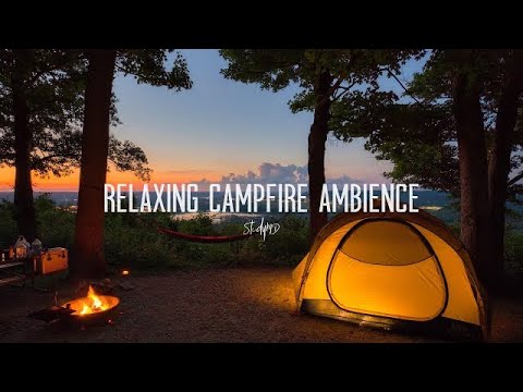 Relaxing Campfire Ambience 🏕️ 4 Hours | 4K Nature White Noise for Studying, Relaxation, or Sleep