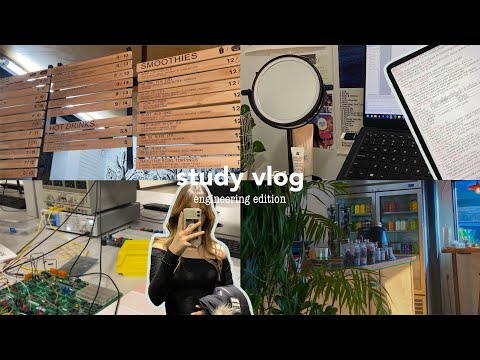 uni study vlog 🪴 electrical engineering labs, cafe studying, productive reading week, hackathons