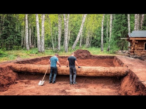 Two Men Build HUGE CABIN Underground | Start to Finish by @lifeinthesiberianforest1