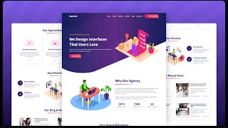 business agency website design using html css and javascript | Responsive web design with code