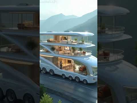 The Ultimate Luxury on Wheels: Futuristic Three-Story Glass Motorhome