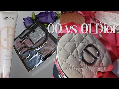 Dior Radiant vs Matte Powder | 00 Luminescent vs 01 Fair on Olive Skin (Armani Tint Wear Test)