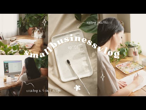 small business vlog ✿ making a palette with air dry clay, art store & IKEA shopping, painting + more