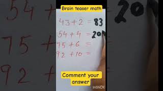 IQ test 🧐# only for genius# math # ytshort
