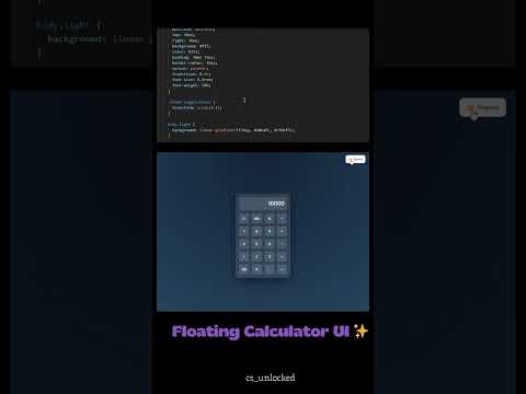The Coolest Animated Calculator Ever! | HTML CSS JS|Floating Calculator UI |@cs_unlocked #coding