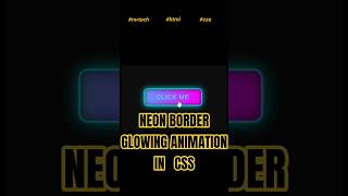 ✨How to Create a Neon Border Glow Button using HTML & CSS | No JavaScript ✨ #coding #shorts