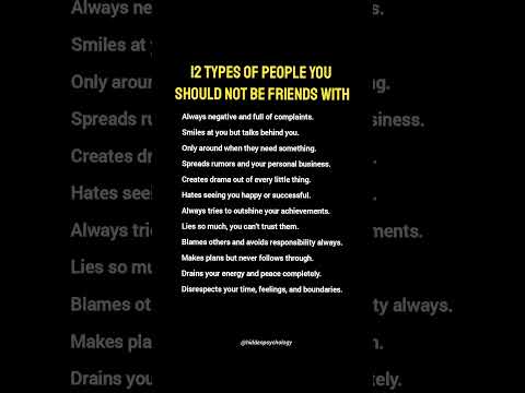 12 types of people you should not be friends #psychology  #lifelessons #toxicpeople #shorts