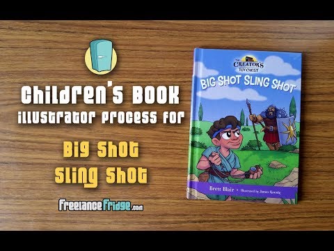 Big Shot Sling Shot- David and Goliath- My Process as the Children's Book Illustrator