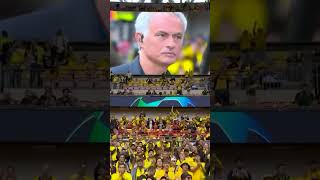 The Dortmund fans react to seeing Jurgen Klopp and Jose Mourinho on the big screen 😂 #UCL #UCLFinal