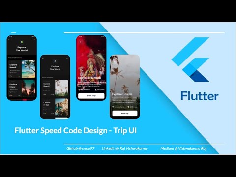 Speed Code Flutter Design || Trip UI Design || By Michael.Design