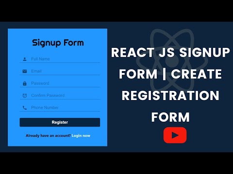React Registration Form | How to make register form | How to make signup form