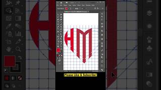 How to grid Logo Design Process in love shape Adobe Illustrator #graphicdesign #illustrator