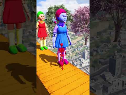 GTA V Spider-Man & Color Minions Epic Ragdoll Physics Funny and Fails #shorts​ #gtav
