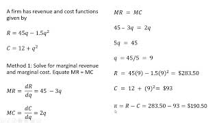 Profit maximization with calculus: the basics